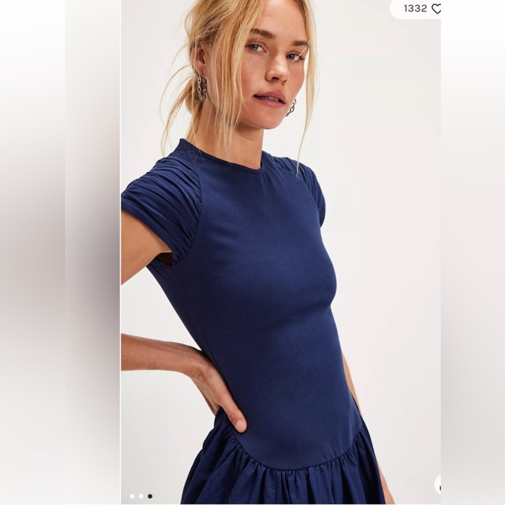 NWOT Free People Afternoon Elegance Midi Dress in Indigo Pura Size Med $148 MSRP - Picture 3 of 9
